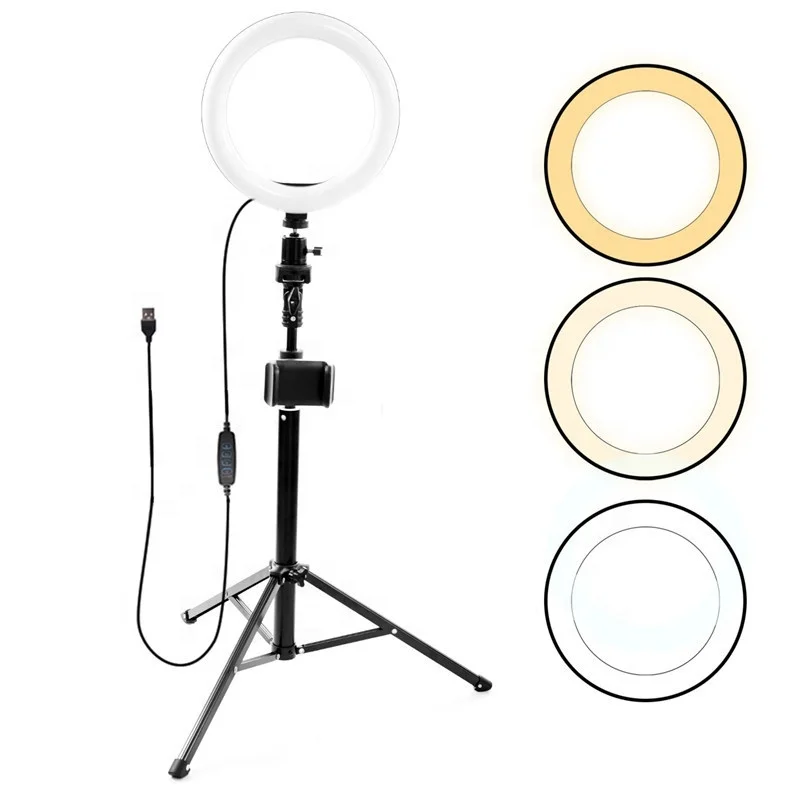 

8 inch Photographic Lighting Selfie LED Ring Light With Tripod Stand