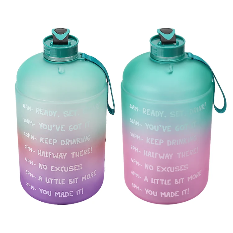 

wish hot 3.78L Large Capacity Water Bottle PETG Plastic remind Time Marker Fitness for Outdoor sport GYM custom packing logo, Customized color