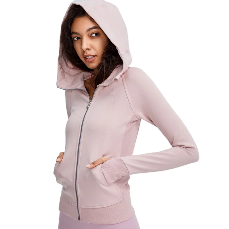 

Woman Sexy Hoodie Slim Zipper Fit Long Sleeves Zip Yoga Fitness Sportswear Jacket Gym Wear Top