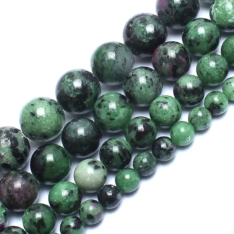 

Natural Stone Beads 4/6/8/10/12MM Genuine Round Epidote Rubys Zoisite Stone Beads For Jewelry Making