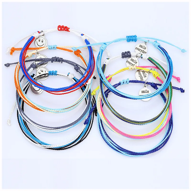 

MIO Hot Selling Smile Face Bracelet Unisex Accept Customized Logo Fashion Accessories Braided Bracelets For Couples