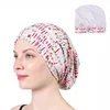 Satin Silk Lined Cotton Outer Sleep Cap Beanie Slap Hat with Elastic Band