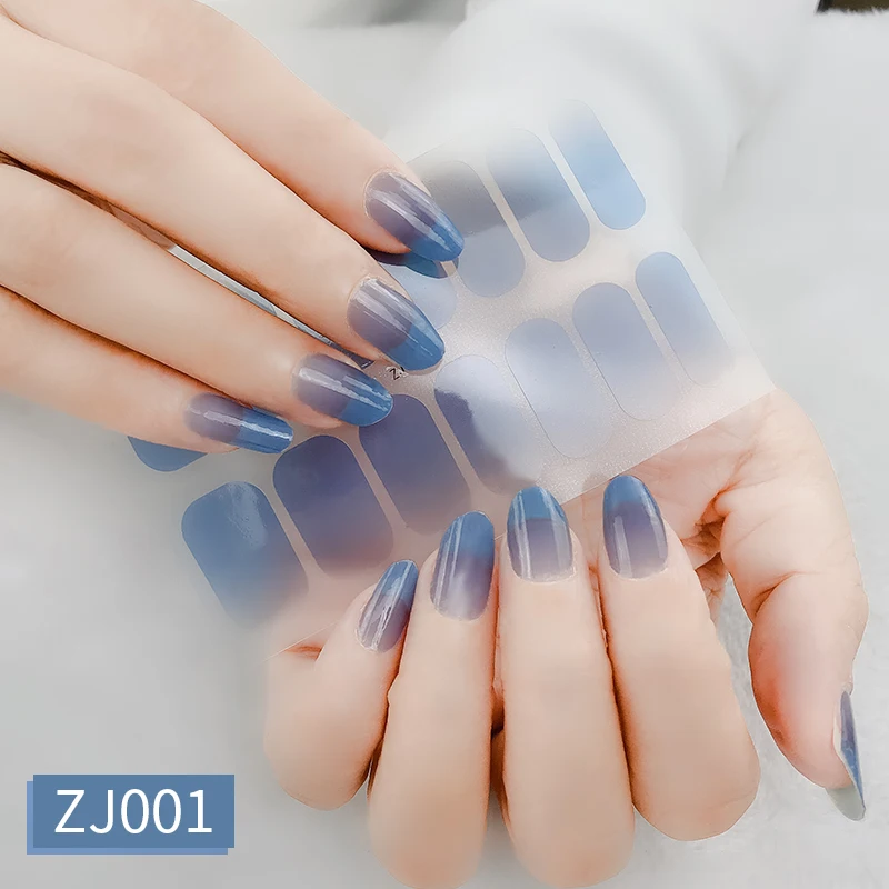 

High Quality Wholesale Custom Cheap Price 14 strips gradient solid color New Fashion nail sticker, Customers' requirements