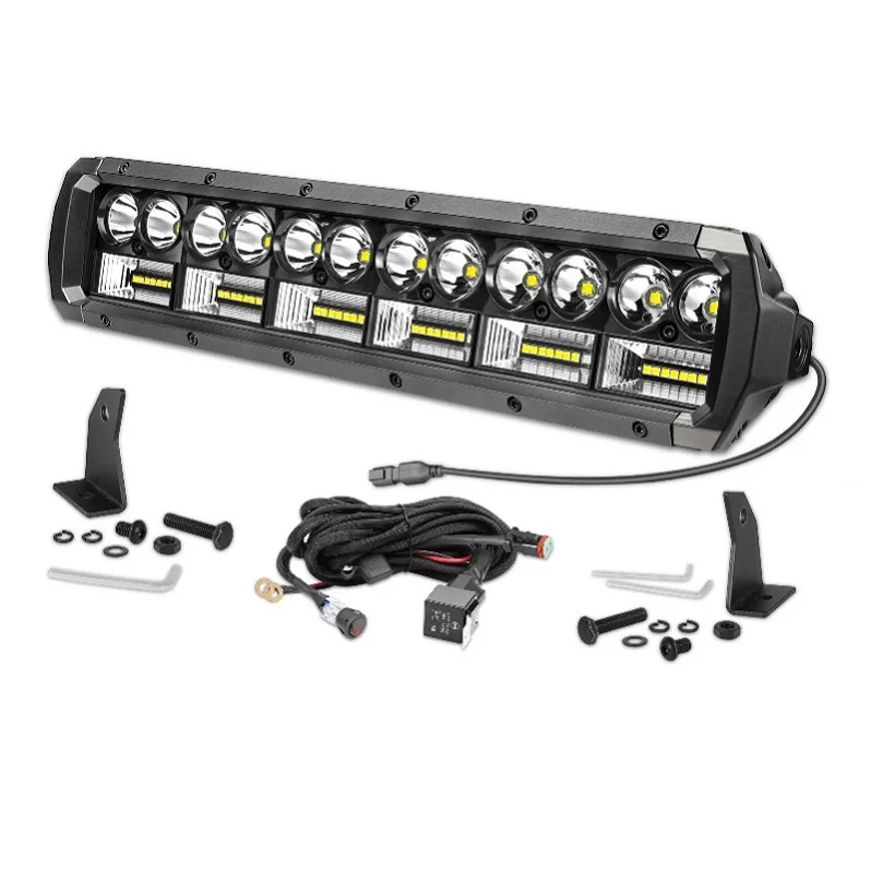 

16 Inch Super Bright 108W Dual Row Straight 6D Led Bar With Universal Wire Harness