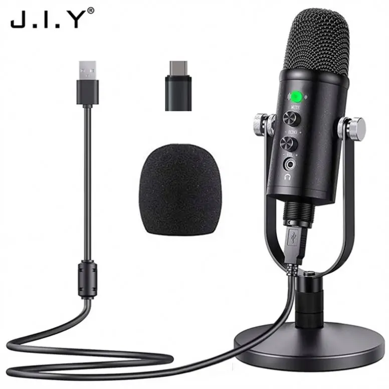 

BM-86 Noise Cancellation Mini Pc Usb Drum Microphones Speaker Cable Phone Kids Professional Studio Condenser Microphone, Black