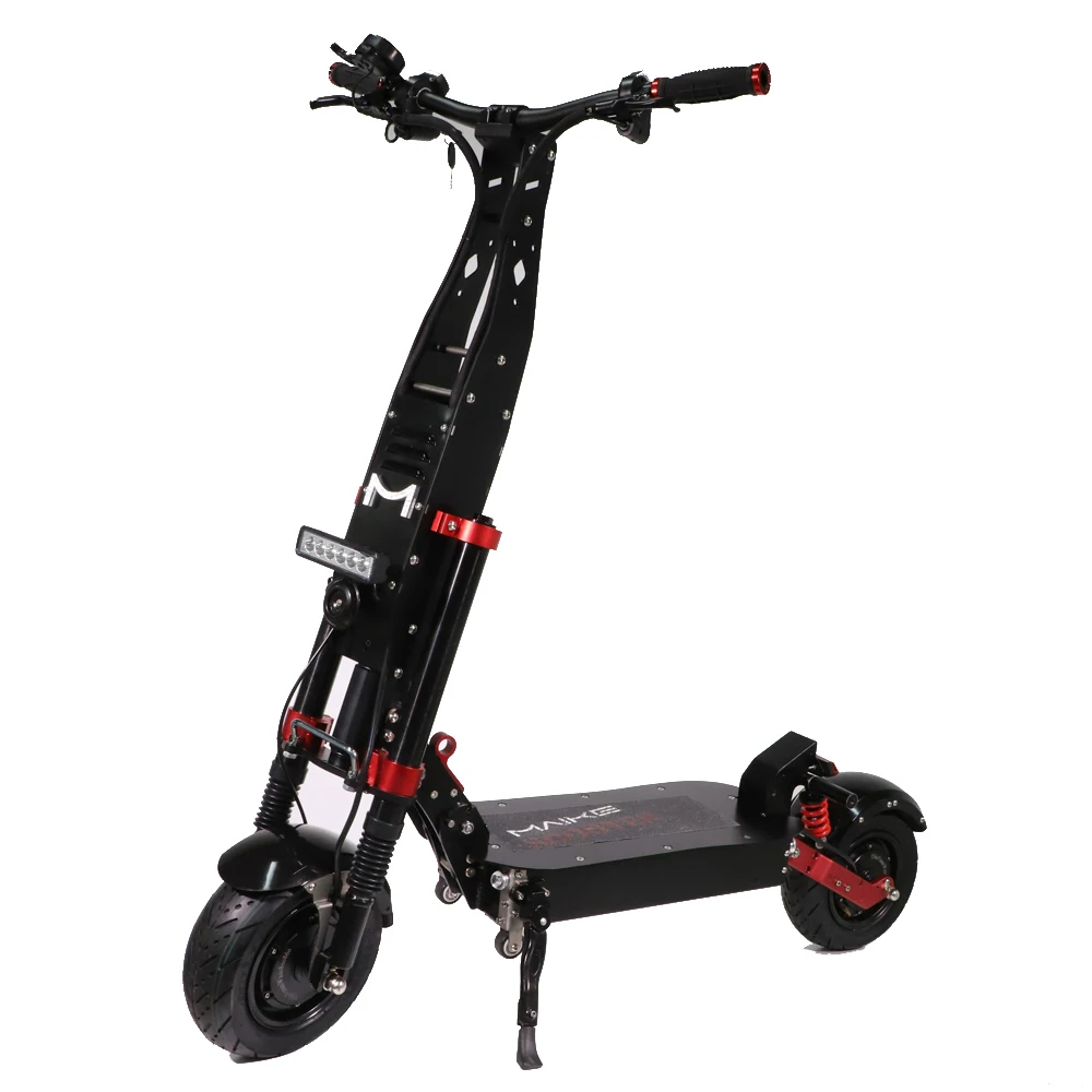 

Maike MK9 4000w 60v 26ah lithium battery electric scooter long range 11 inch fat tire folding scooter electric for adult, Black&red