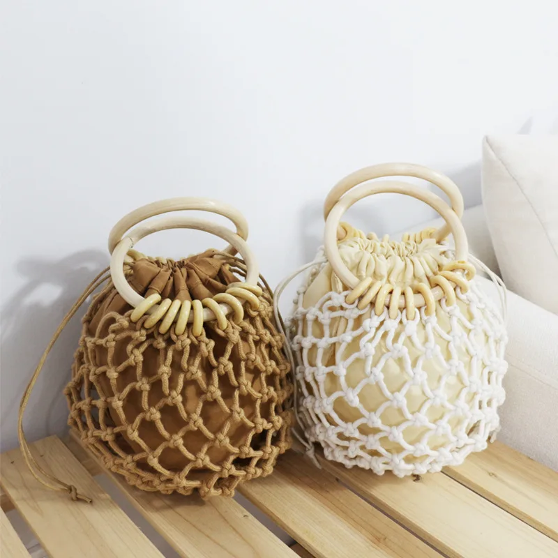 

new style knotted summer round beach handbag bag, Accept custom made