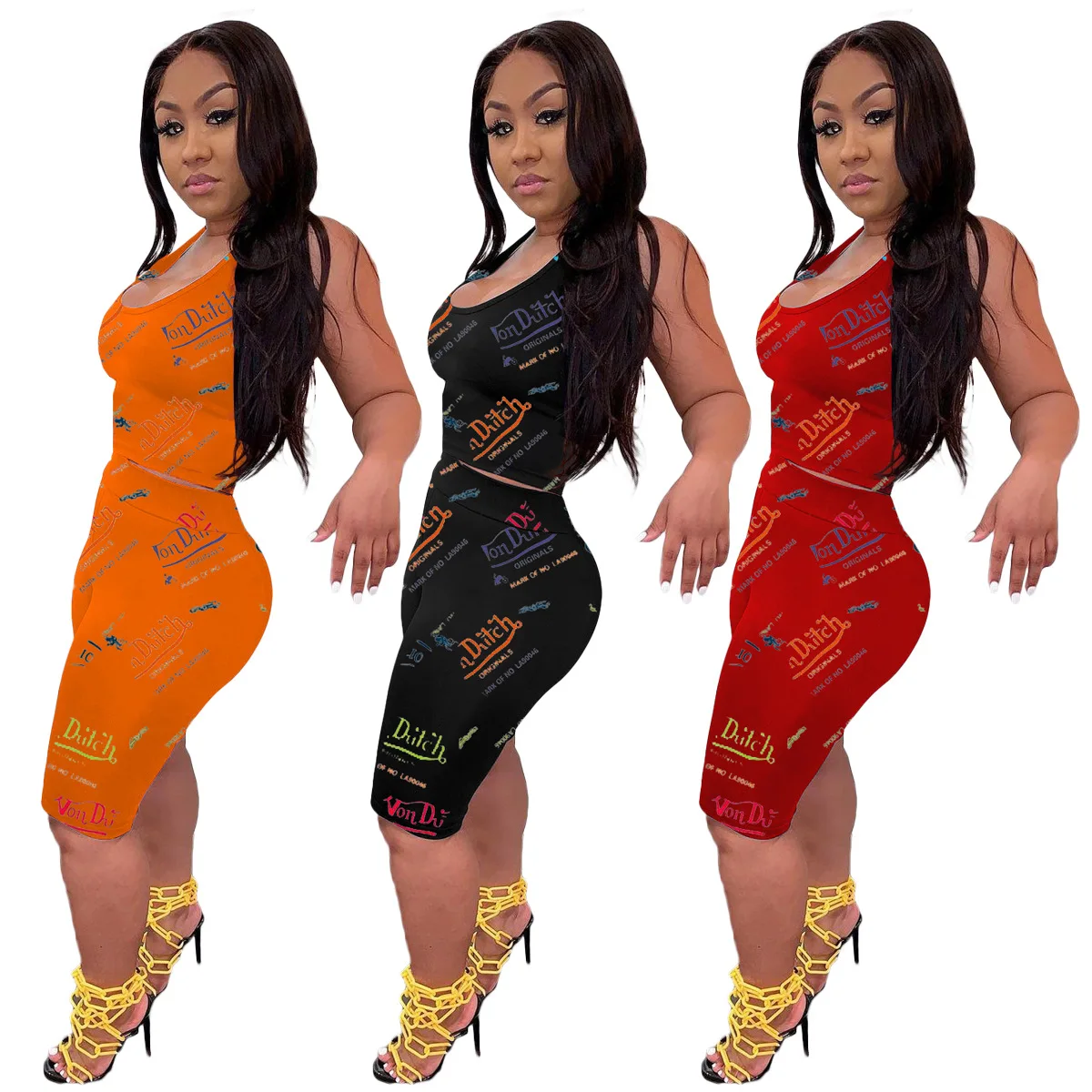 

One Piece Fashion Women's Clothing Personality Letter Printing Pocket Sexy Sleeveless Suspender Trousers Casual Simple Jumpsuit