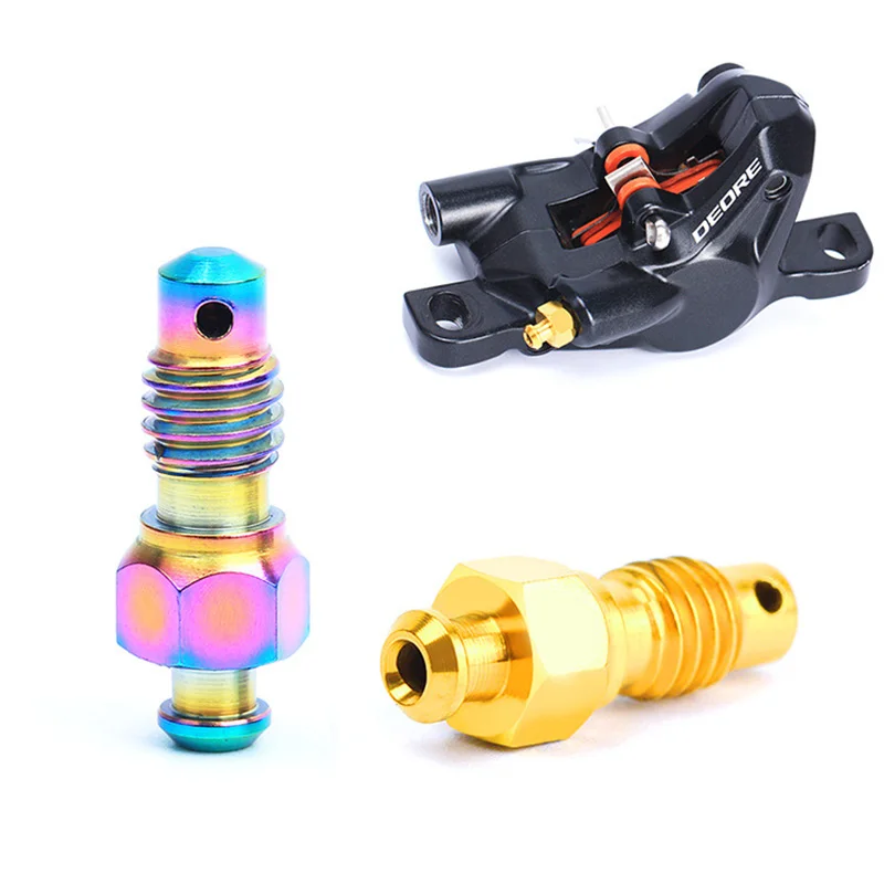 

Risk 2 pcs/set M6 MTB Bike Hydraulic Disc Brake Exhaust Bolts Titanium Alloy Road Bicycle Brake Clip Oiling and Bleed Screw