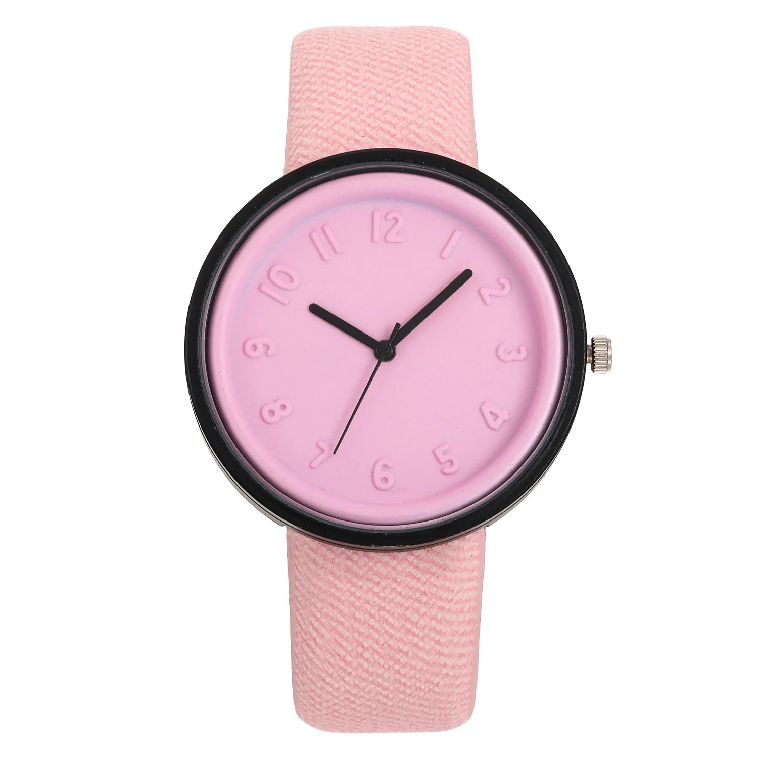 

New Geneva canvas pattern belt three-dimensional digital scale watch female student couple watch