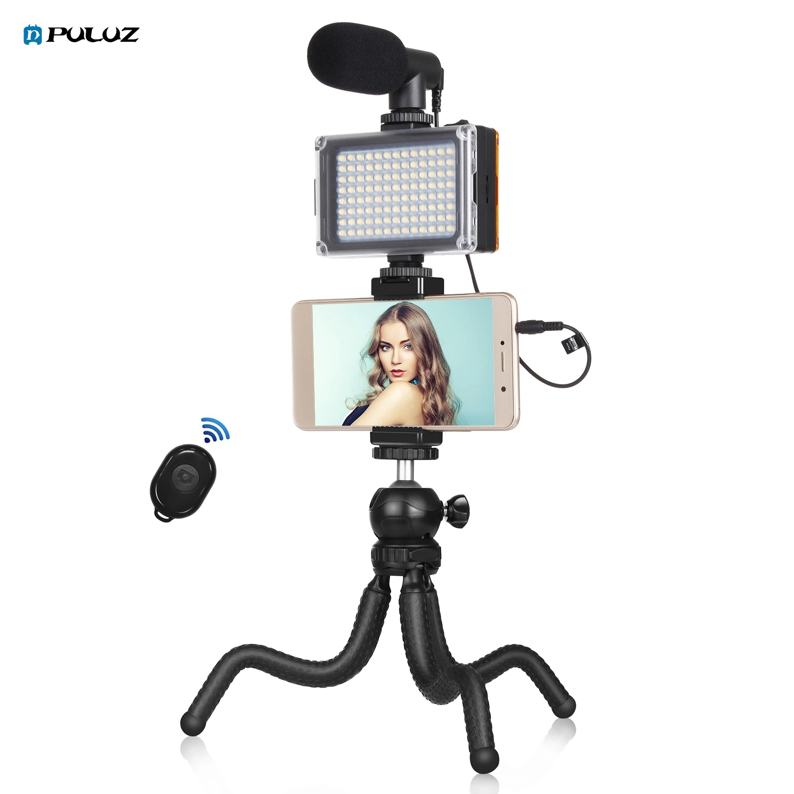 

NEW 4-in-1 Camera Accessories Mini Octopus Bracket Kit Studio Light Microphone Phone Clamp Kits Tripod Live Broadcast Puluz