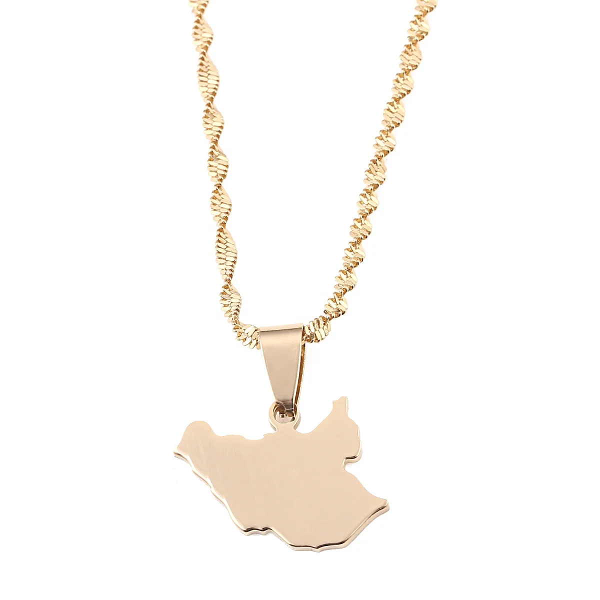 

Stainless Steel South Sudan Map Pendant Necklace Map of South Sudan Map Charm Jewelry