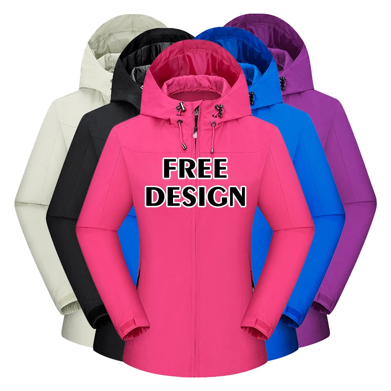 

2022 Custom Print Logo Jackets 100% Polyester Outdoor Reflective Waterproof And Windbreak Rain Puffer Jackets For Women