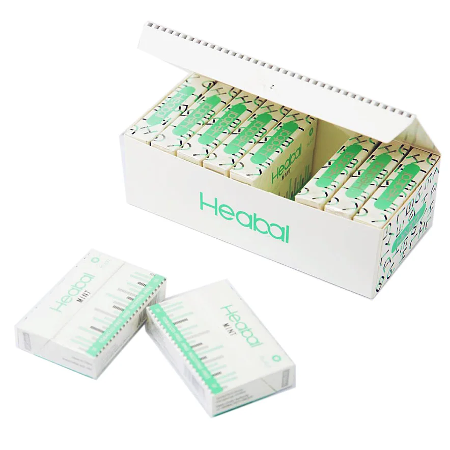 

2021 New Heabal cool mint menthol Flavor tobacco free nicotine free herbal cigarette Heat Not Burn Sticks for Heeting Devices