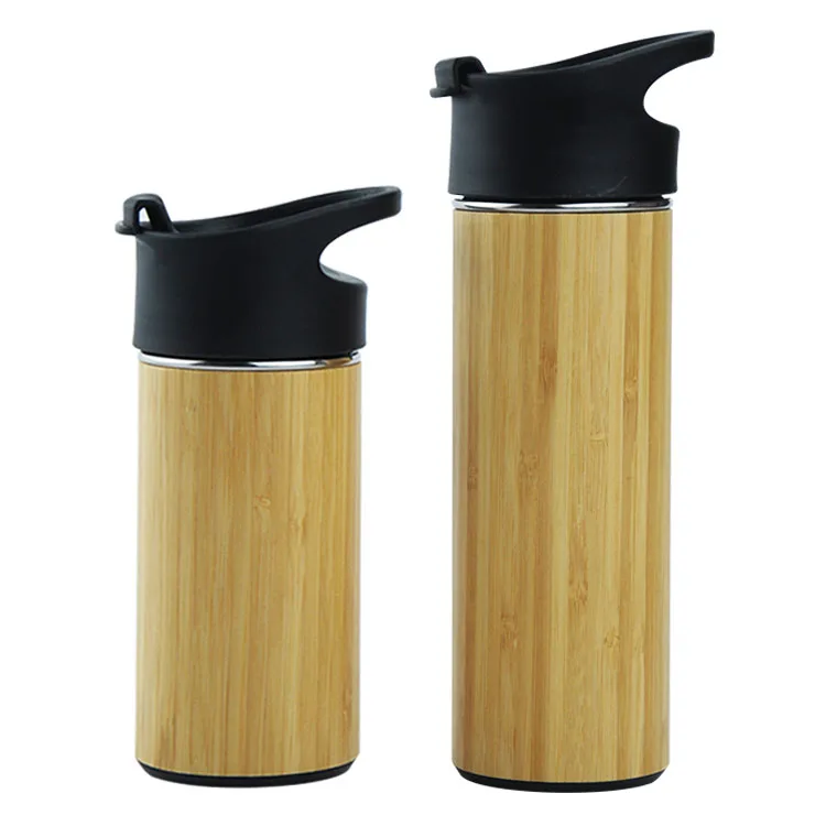 

MIKENDA 450ml 550ml Double Insulated Stainless Steel Bamboo Tea Water Travel Thermos