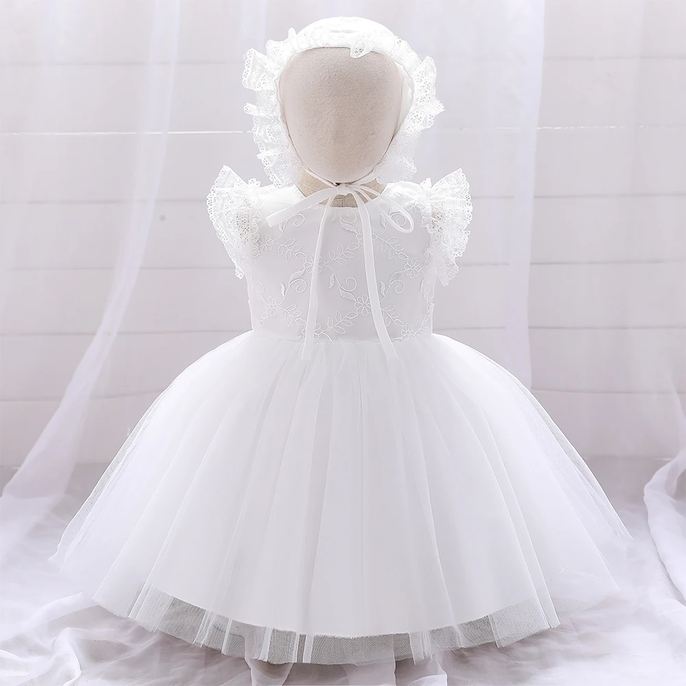 

In Stock Baby Girls White Christening Dress Baptism Frock 1 Year Old Child Birthday Dress L1956XZ