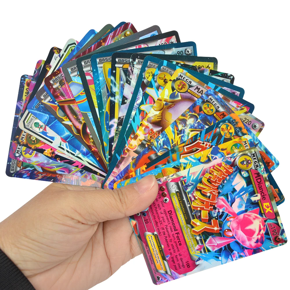 

Popular Flashing 100Pcs/box Paper Ex Gx Mega Pokemon Cards