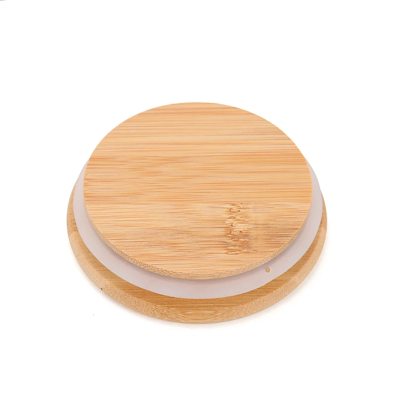 New Arrival 400ml Nature Bamboo Lid Clear Glass Double Wall With Spoon ...