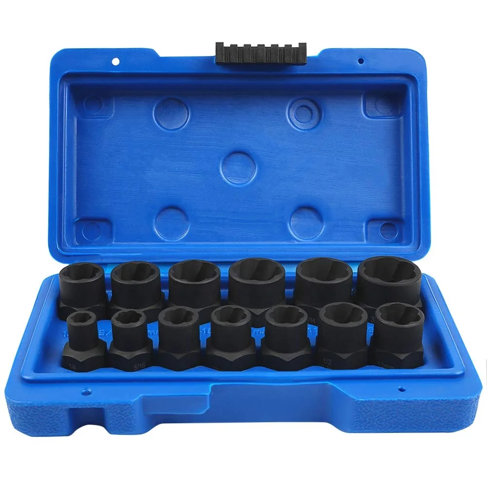 

QLN055 13 Pcs Bolt Extractor Socket Set Bolt Remover Tool Set