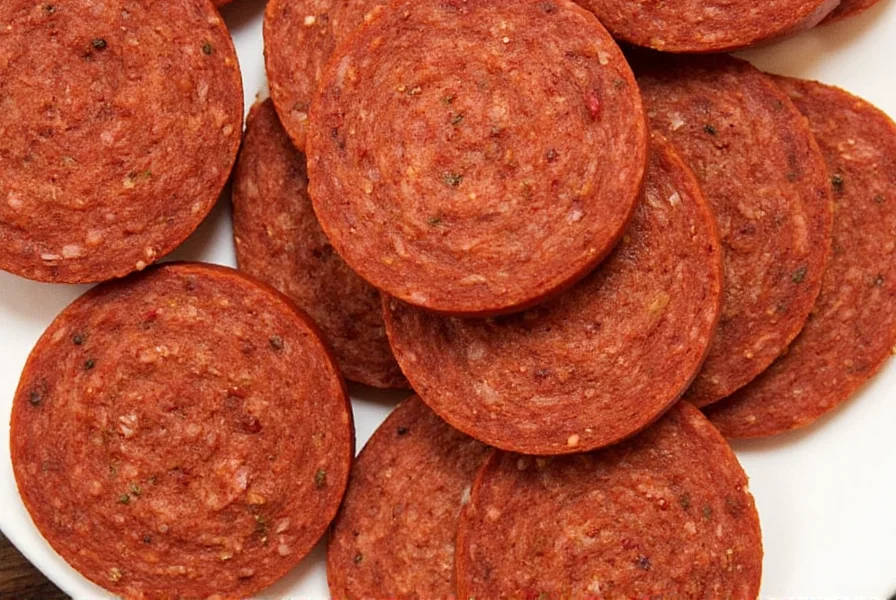 Finished plate of chorizo sausages