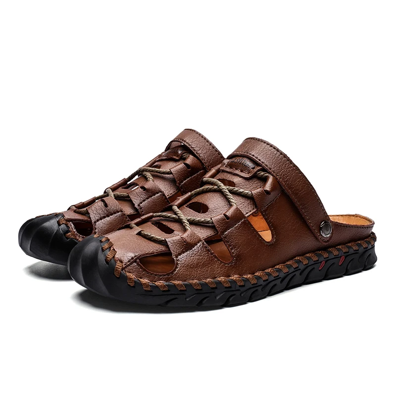 

2020 Amazon Hot Sell Fashion Summer Mens Outdoor Beach Comfortable Lightweight Casual Breathable Sports Mens Leather Sandals