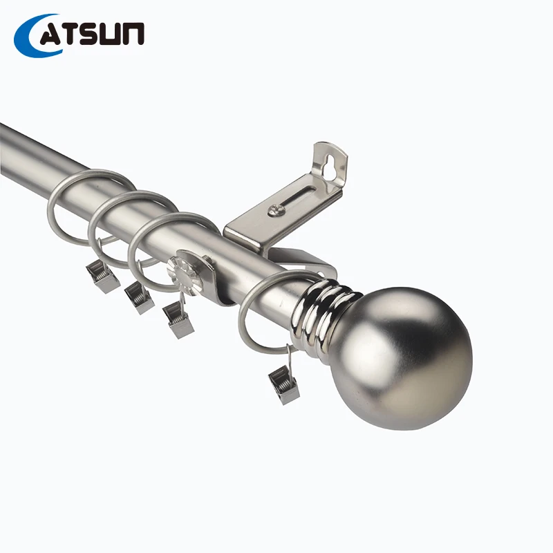CATSUN Online hot sale classic style Curtain Rod Chrome Color Curtain Pole Sets To UK For Window