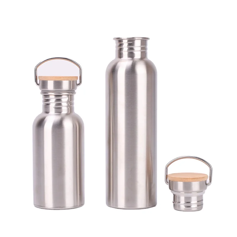 

500/600/750/1000ml Mikenda Customized Colorful Double Wall Stainless Steel Water Bottle Insulated Vacuum Flask With Bamboo Lid, Available colors or custom colors