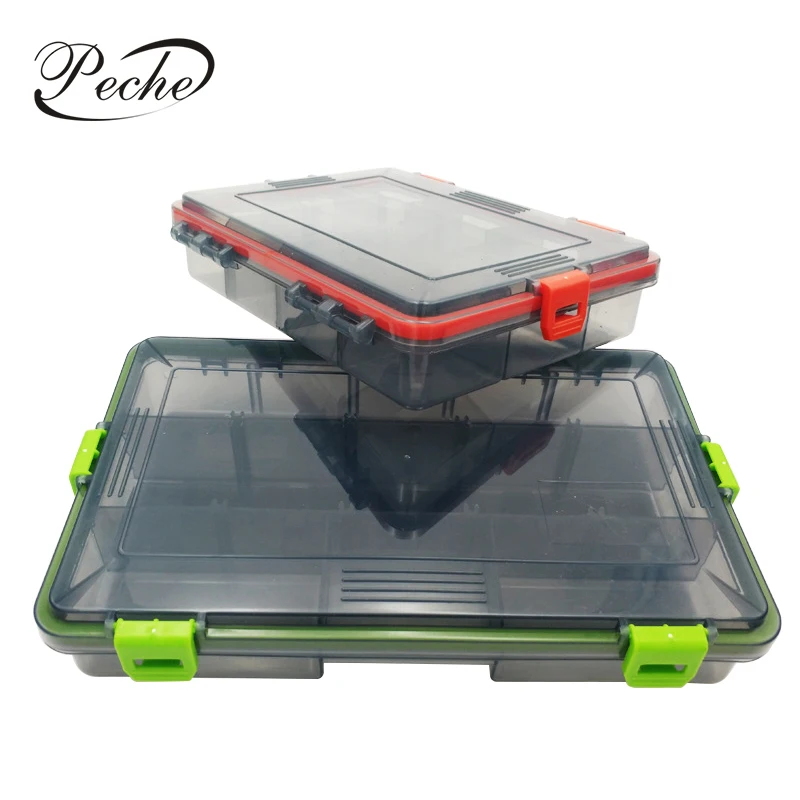 

Factory Price Plastic Fishing Box 11 13 Grid Clear Storage Boxes Fish Hook Lure Sinker Case Waterproof Fishing Accessories Boxes, Green orange