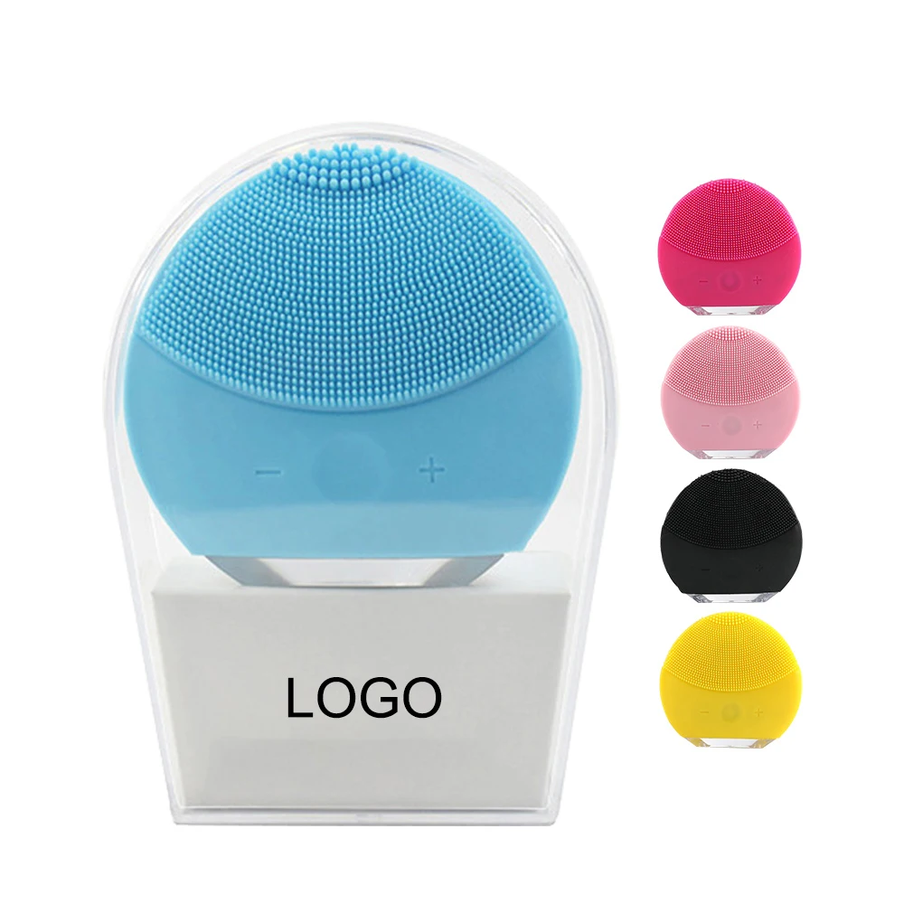 

Private Label USB Recharge Waterproof vibrating silicone face cleansing brush electric facial, Rose red/ pink/ yellow/ blue/ black