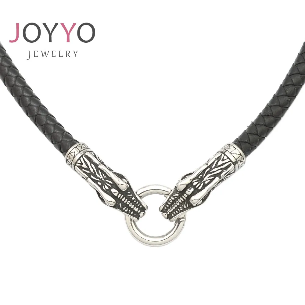 

Viking stainless steel jewelry materials accessories snake chocker necklace men black rubber necklaces, As picture
