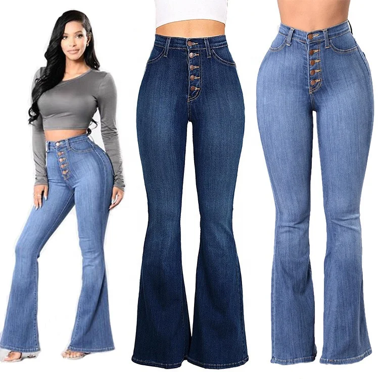 

2021 Amazon hot sale Wholesale Slim Flared Femme High Waist Denim Ladies Mom Jeans Women Women's Jeans S-3xl, Picture