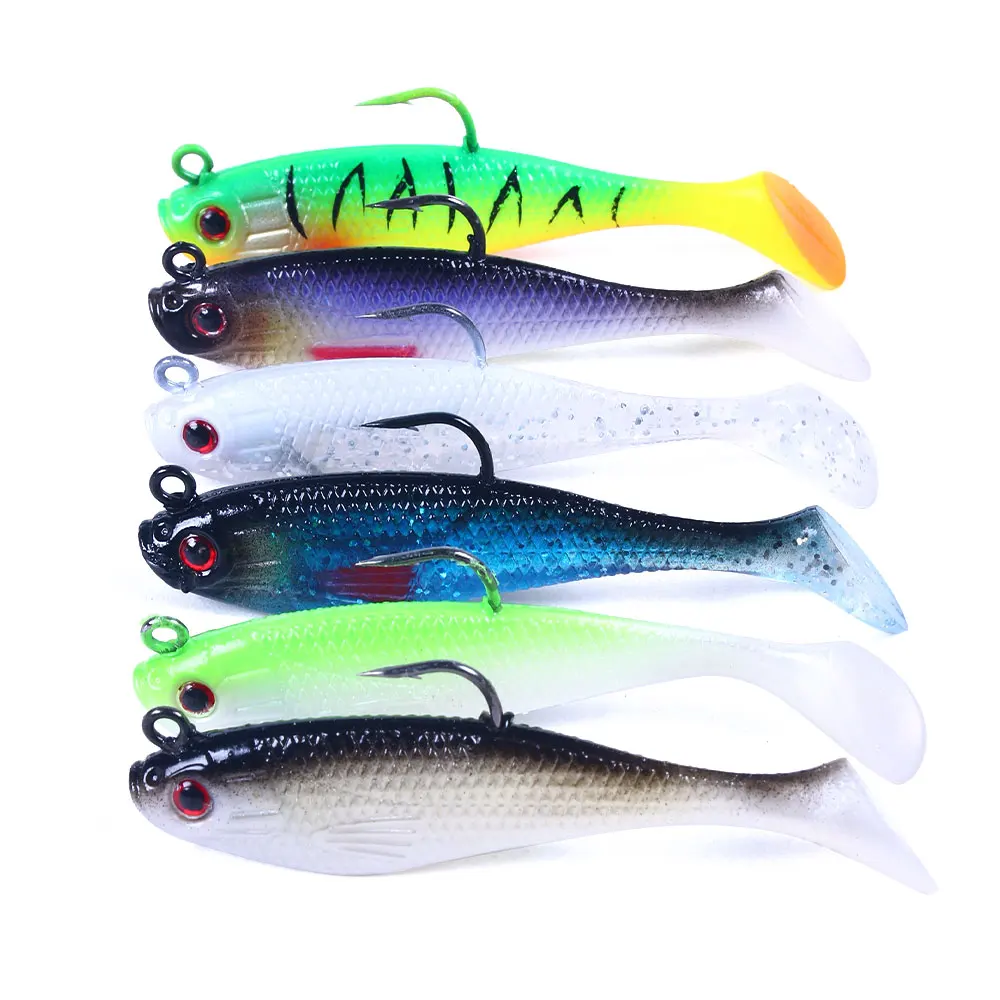 

8cm/10g 5pcs/bag Lead Head fish With Hook Soft Lure for Fishing, 5 colours available/unpainted/customized