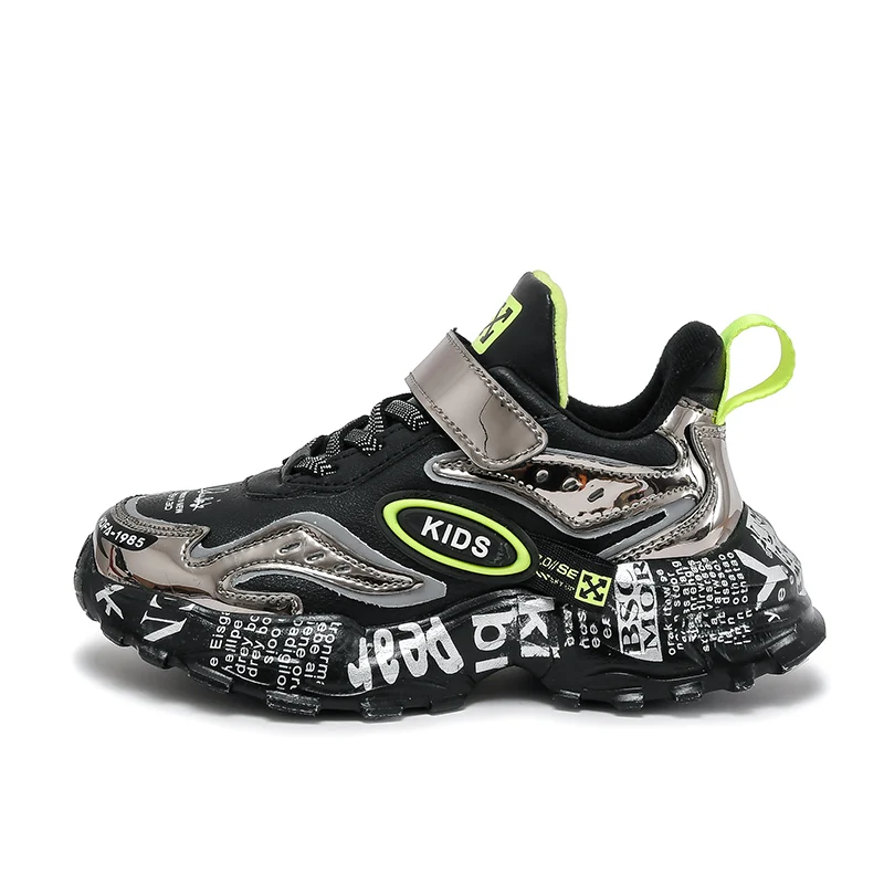 

Newest design top quality kids girl shoes 2020 kids basketball shoes, Black/green