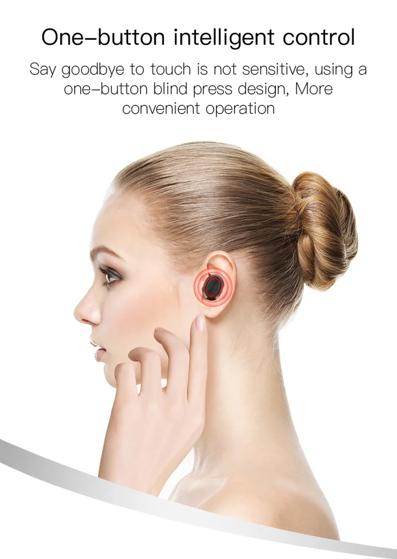 New Branded Wireless LCD Earbuds Private Label Bluetooth Earphone Wireless Ear Buds Noise Cancelling Unique Promotional 2020 - ANKUX.COM