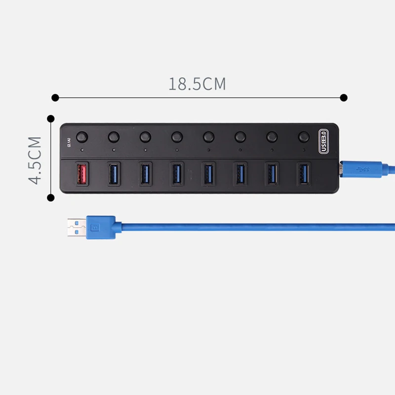 

ABS material high speed 5Gbps 7 port 3.0 usb hub for laptop