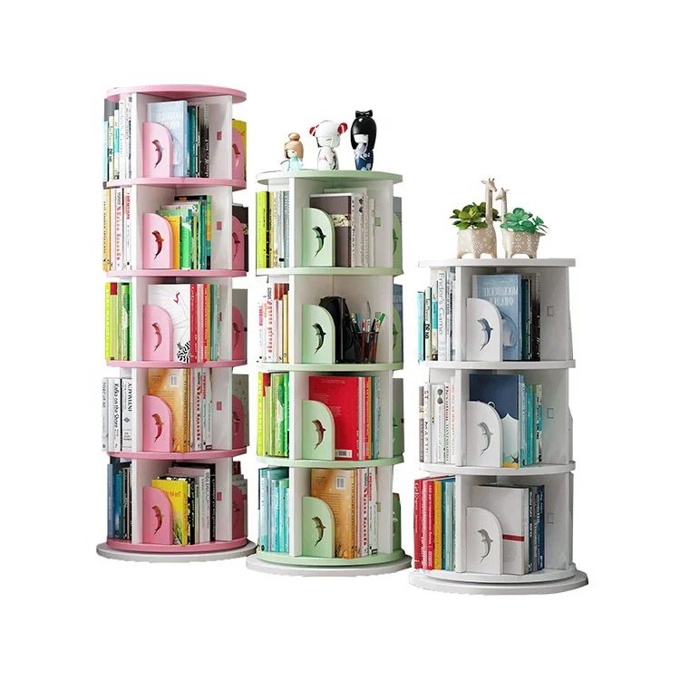 
Haichuan dolphin household space saving floor standing multi function rotating book shelf for kids  (62450044878)