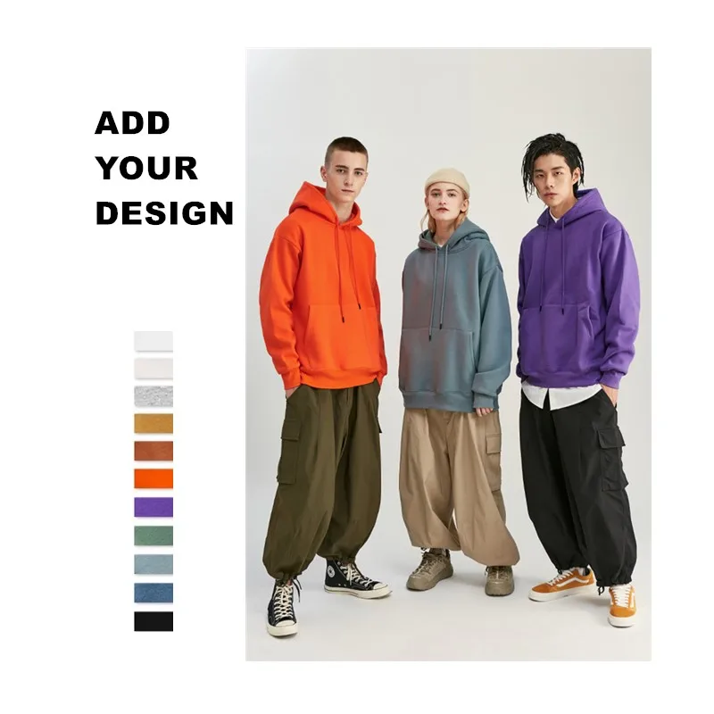 

Wholesale men women unisex oversize oversized blank fleece hoodie, Customized color