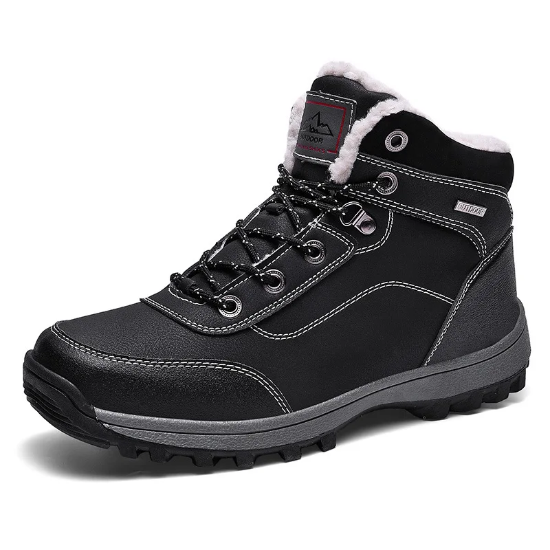 

2021 New Outdoor Anti-Slip Hiking Work Shoes Women Snow Boots Winter Waterproof Warm Black Ankle Boots