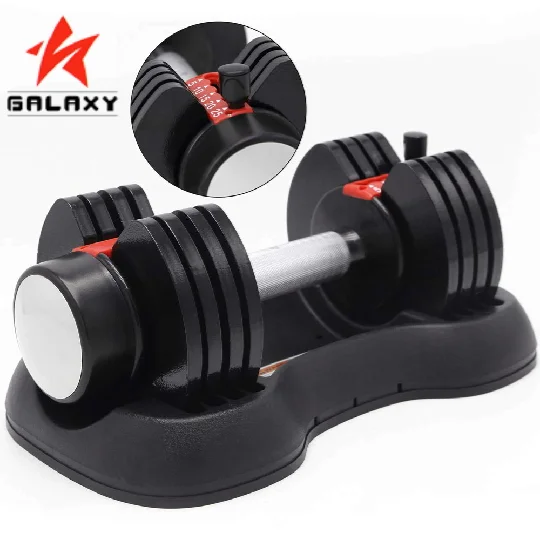 

25 lb Adjustable Rack Commercial Dumbbell 24kg 52.5lbs Mancuernas Set