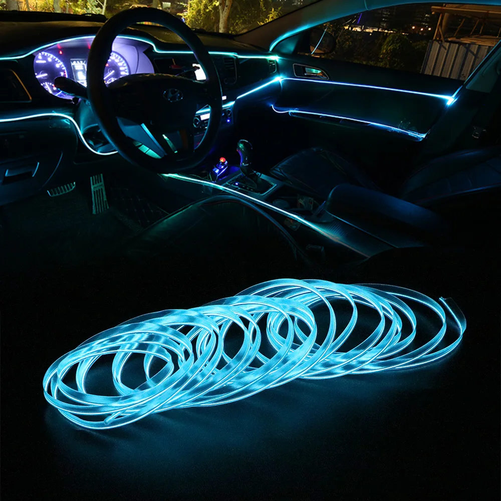 

5M RGB EL Car Styling Cold Light Ambience Lamp Line Car Lights Neon Car LED Neon Interior Atmosphere Light Strip