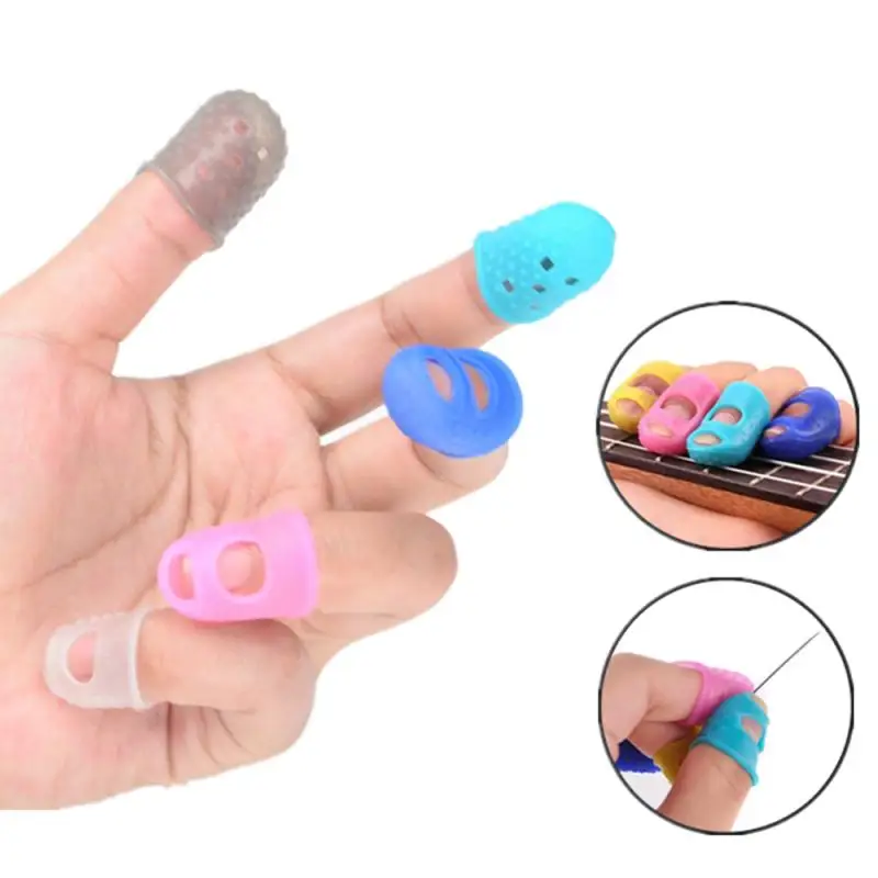 

5pcs/set Silicone Finger Guards Guitar Fingertip Protectors For Ukulele Guitar colorful