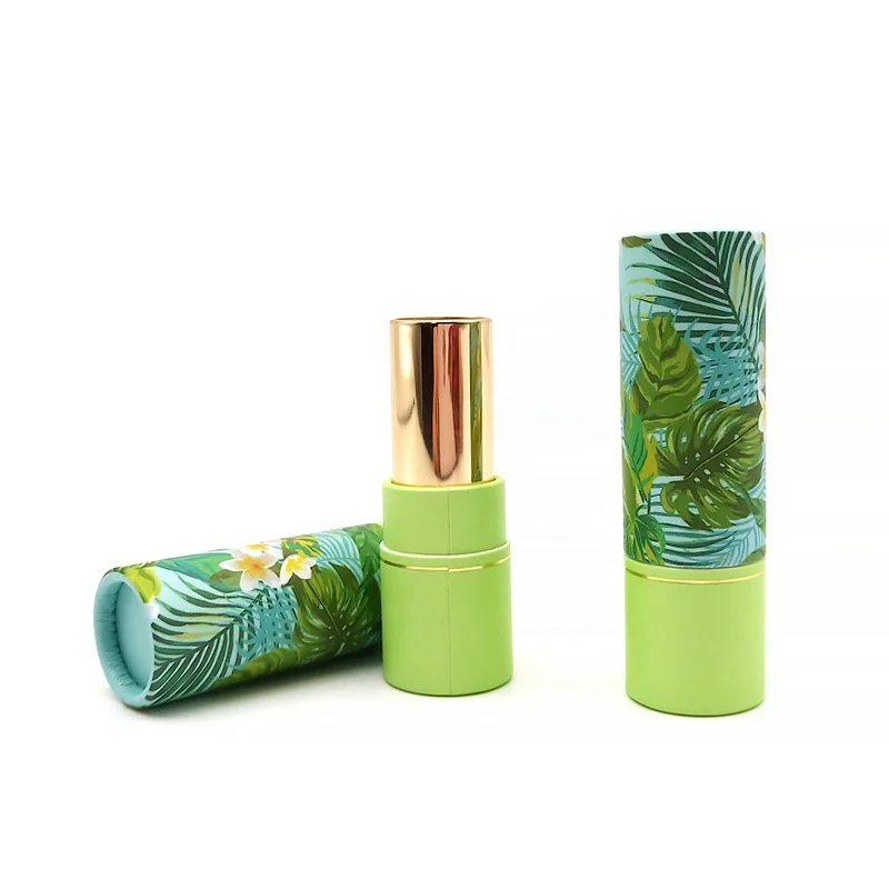 
Wholesale Twist Up Cardboard Container Green Vegan Lipstick Packaging Empty Paper Tubes 