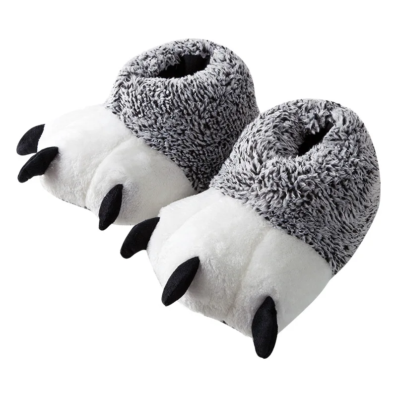 

Wholesale Plush Monster Claw Slippers Super Soft Bear Paw Cotton Slippers In Winter Animal Paw Slippers, Customized color
