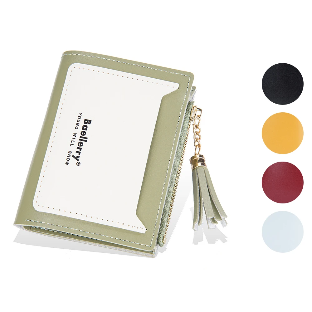 

2023 New Wallets For Women Fashionable Purse Pu Leather Tassel KeyChains Wallets Ladies Short Change Mini Wallet