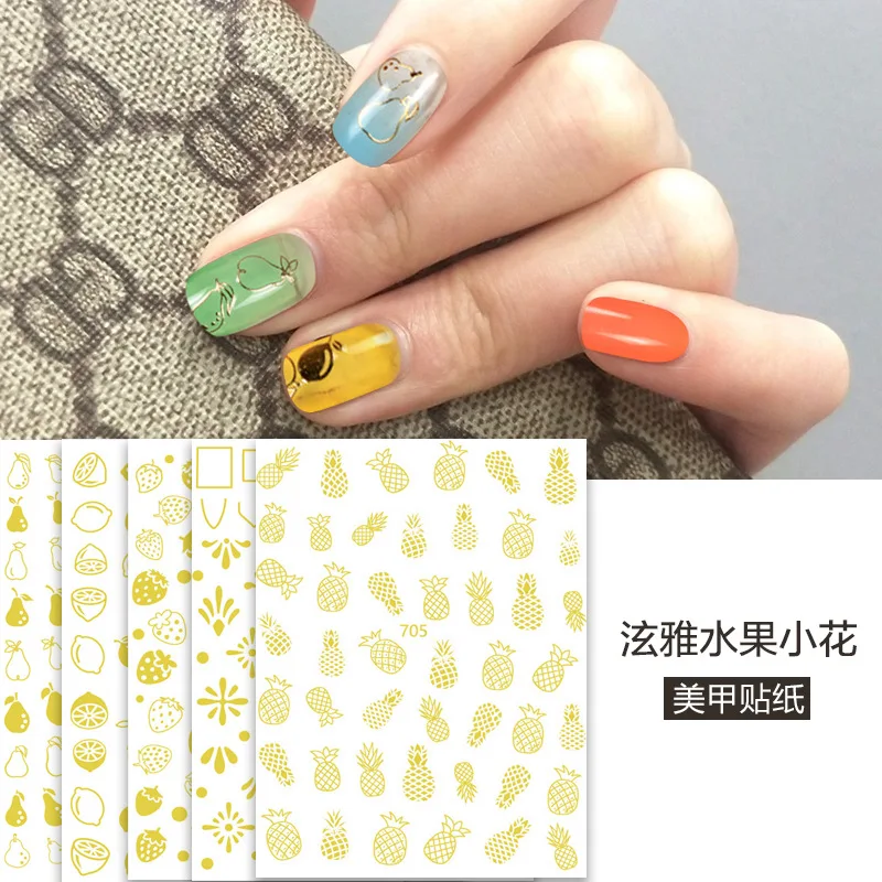 

705-709 Net red fruit floret bronzing 3D stereo adhesive applique nail polish glue phototherapy nail decoration