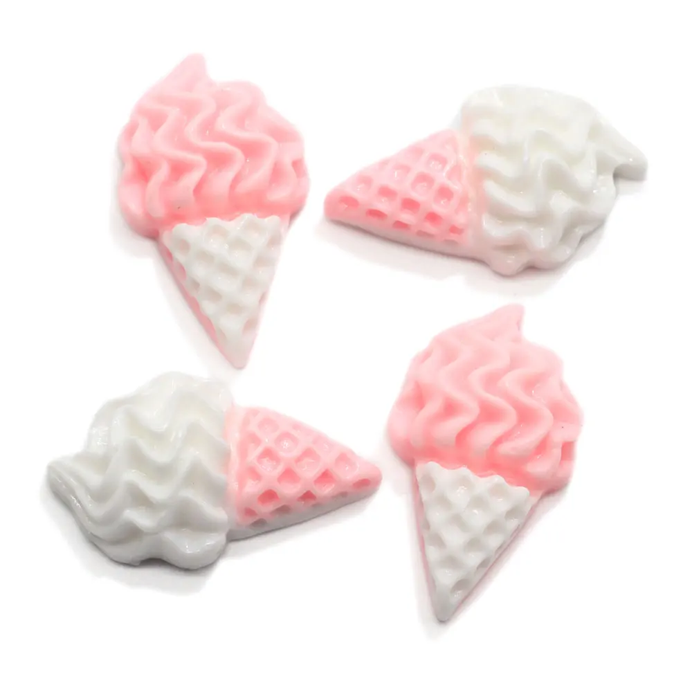 

Simulation 3D Miniature Ice Cream Resin Cabochon Kawaii Food Play DIY Scrapbooking Hair Accessories Decor