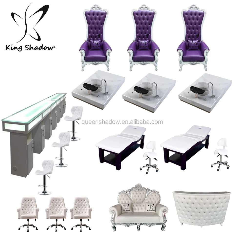 

Beauty nail spa equipment salon furniture set throne pedicure chair with bowl