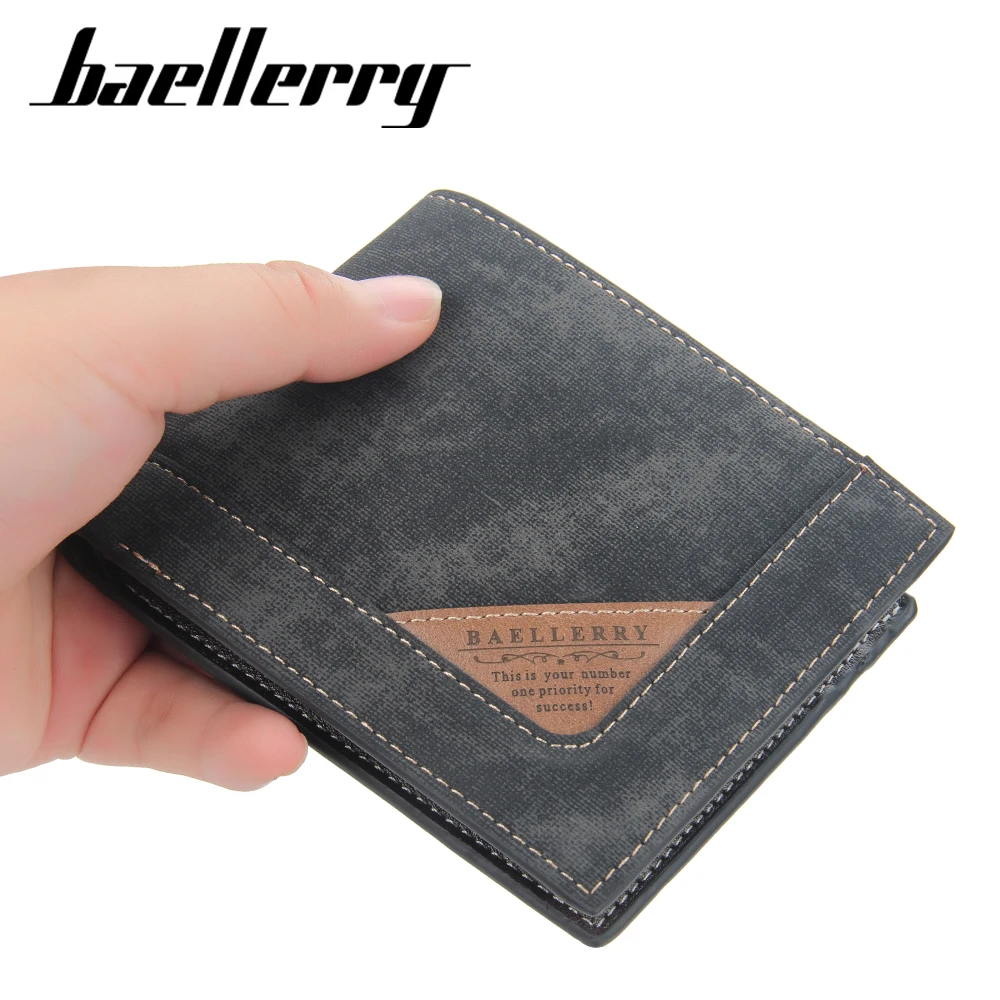 

Beallerry Brand men small money wallet bag men's pocket money wallet card holder in stock, Black,coffee,brown