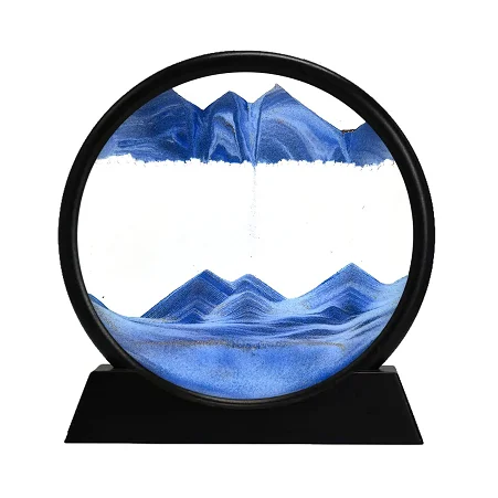 

hot sale colorful large dynamic round glass 3d deep moving flowing sand art