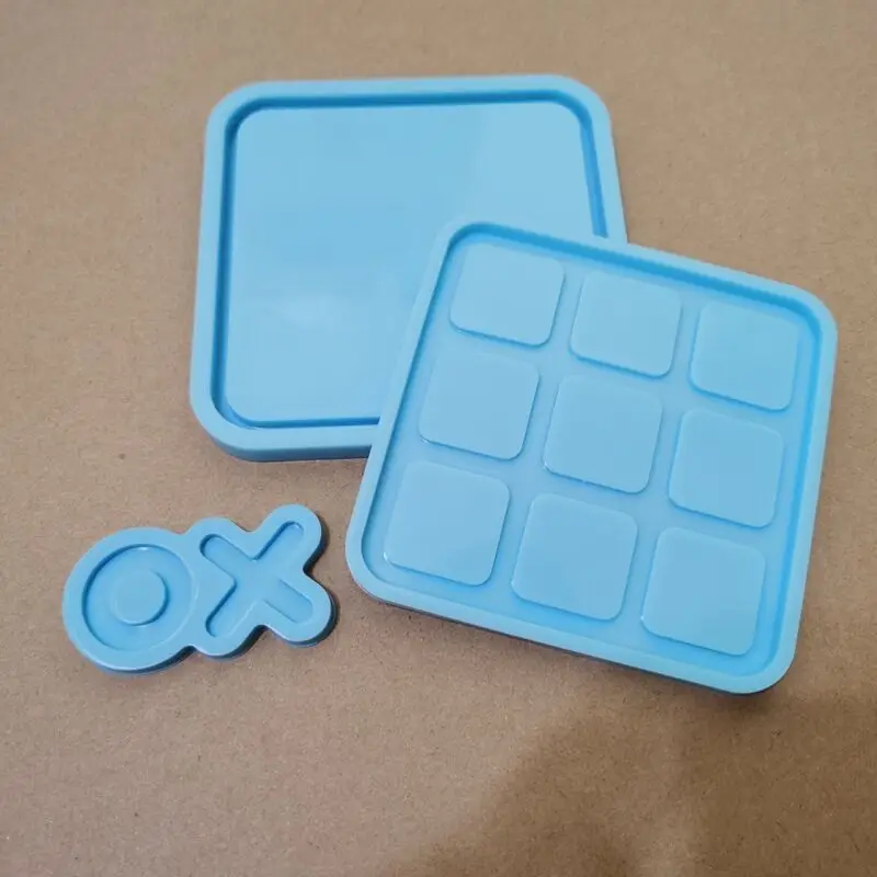 

Tic Tac Toe Game Board and X O Silicone Molds Set DIY Art Craft Mold for Christmas, Customized color